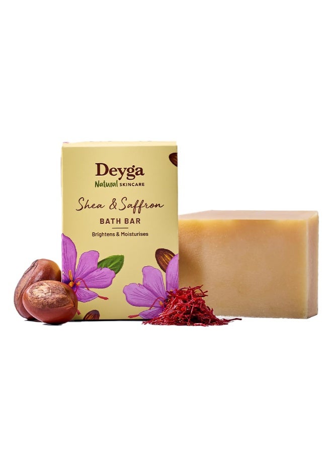 Deyga Organic Handmade Soap | Shea Saffron Bath Bar | Anti-Ageing | Moisturises the Skin  (125 g) - Image 1